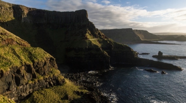 Cliffs by the Irish Sea in Northern Ireland